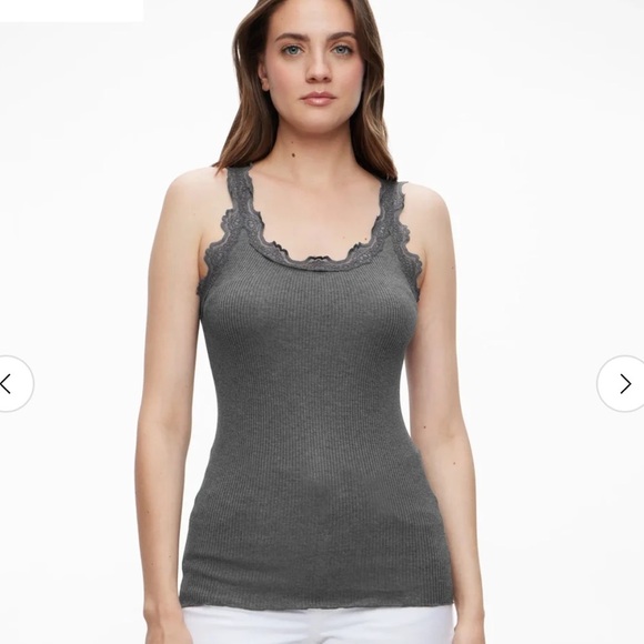 NWT Rosemunde Babette Silk Tank S Dark Grey Lace Trim - Picture 4 of 13